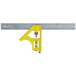 12 inch Combination Square (SteelBlade Finish ChromeMeasuring System Inch/MetricType Combination SquareWeight 0.6 pounds)