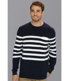 Nautica Pocket Stripe Crew Neck Sweater Mens Sweater (Navy)