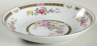 Royal Gallery Spring Garden Coupe Soup Bowl, Fine China Dinnerware   Green Desig