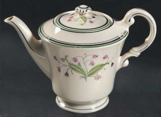 Syracuse Coralbel Teapot & Lid, Fine China Dinnerware   Virginia Shape,Pink Flor