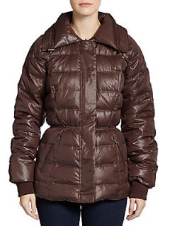 Reversible Down Puffer Coat   Espresso