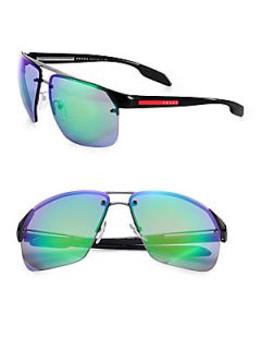 Prada Metal and Acetate Pilot Sunglasses   Green