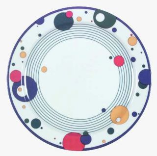 Block China Medley Dinner Plate, Fine China Dinnerware   Multicolor Circles &Lin