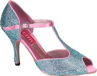 Womens Bordello Violette 01R   Turquoise Rhinestones High Heels