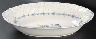 Nikko Blue Peony 11 Oval Baker, Fine China Dinnerware   Blossomtime, Floral Cen