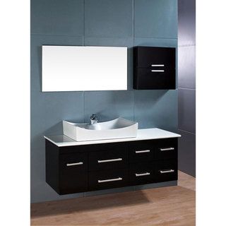 Design Element Springfield Contemporary Wall mount Bathroom Vanity Set