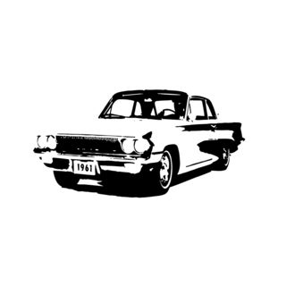 Oldsmobile Cutlass Classic Car Graphic Vinyl Wall Decal (BlackEasy to apply with included instructionsDimensions 22 inches wide x 35 inches long )