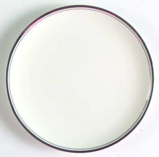Mikasa Wellesley Salad Plate, Fine China Dinnerware   White Coupe W/Platinum Tri