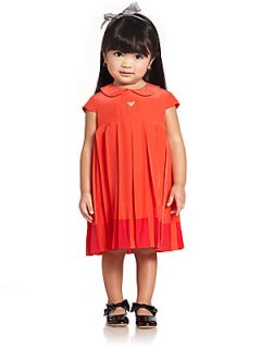 Armani Junior Toddlers & Little Girls Pleated Dress   Bright Coral