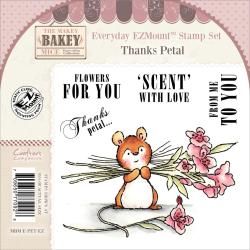 Makey Bakey EZmount Everyday Cling Stamp Set 4.75 X4.75  Thanks Petal