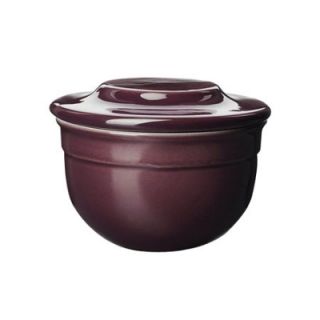 Emile Henry Ceramic Butter Pot With Lid, 4 in Round, Figue Purple