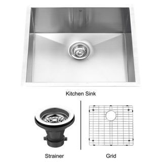 Vigo Industries VG2320CK1 Kitchen Sink, 23 Undermount Sink, Grid, amp; Strainer Stainless Steel