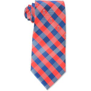 Los Angeles Angels of Anaheim Eagles Wings MLB Checked Woven Poly Tie