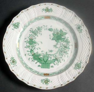 Herend Indian Basket Green (Fv) Service Plate (Charger), Fine China Dinnerware  