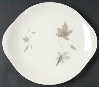 Royal Doulton Tumbling Leaves Handled Cake Plate, Fine China Dinnerware   Gray&P