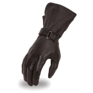 Mens First Classics Motorcycle Gauntlet Gloves   Black, XS, Model# FI125GL