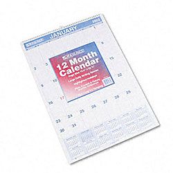 At a glance Blue ink Ruled Daily Blocks Monthly Wall Calendar