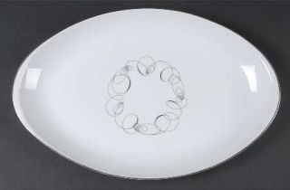 Meito Tempo (F & B Japan) 16 Oval Serving Platter, Fine China Dinnerware   Blac