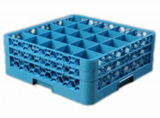 Carlisle Full Size Dishwasher Glass Rack   25 Compartments, 2 Extenders, Blue