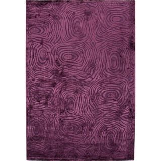 Modern Abstract Dark Violet Viscose/chenille Rug (2 X 3)