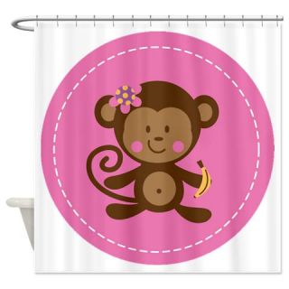  Monkey Girl   Pink Shower Curtain  Use code FREECART at Checkout