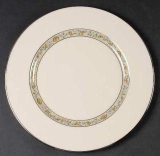 Lenox China Springdale (Platinum Trim) Dinner Plate, Fine China Dinnerware   Yel