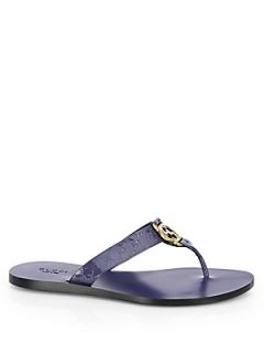 Gucci GG Patent Leather Thong Sandals