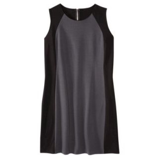 Mossimo Womens Plus Size Sleeveless Ponte Color block Dress   Gray/Black 2