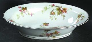 Haviland Autumn Leaf Gold Trim 9 Oval Vegetable Bowl, Fine China Dinnerware   H