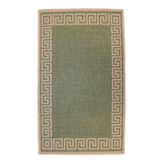 Greek Key Indoor/ Outdoor Area Rug (2 X 76) (GreenPattern GeometricMeasures 0.25 inch thickTip We recommend the use of a non skid pad to keep the rug in place on smooth surfaces.All rug sizes are approximate. Due to the difference of monitor colors, som