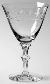 Tiffin Franciscan 17576 6 Water Goblet   Stem 17576,Cut Pyramid Design,No Trim