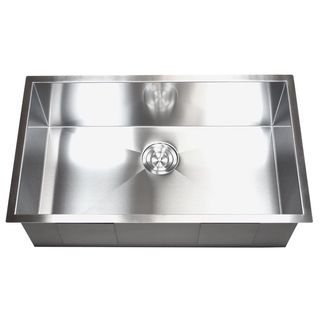 36 inch Stainless Steel Single Bowl Undermount Zero Radius Kitchen Sink 16 Gauge