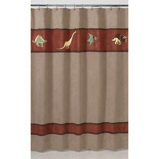 Dinosaur Kids Shower Curtain (BrownMaterials 100 percent cotton fabricsDimensions 72 inches wide x 72 inches longCare instructions Machine washableShower hooks and liner not includedThe digital images we display have the most accurate color possible. H