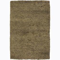 Handwoven Tricolor Wool/linen Mandara Shag Rug (79 X 106) (Gold, ivoryPattern Shag Tip We recommend the use of a  non skid pad to keep the rug in place on smooth surfaces. All rug sizes are approximate. Due to the difference of monitor colors, some rug 