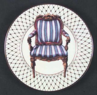 Fitz & Floyd Chaise Salad Plate, Fine China Dinnerware   Chairs,White Background