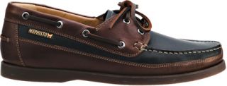 Mens Mephisto Boating   Black/Dark Brown Smooth Lace Up Shoes