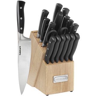 Cuisinart 18 Piece Forged Triple Riveted Knife Set + Wood Block