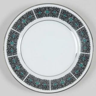 Noritake Bolero Bread & Butter Plate, Fine China Dinnerware   Contemporary, Blac