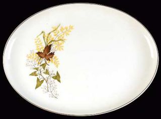 Taylor, Smith & T (TS&T) Leaf OGold (Gold Trim) 13 Oval Serving Platter, Fine