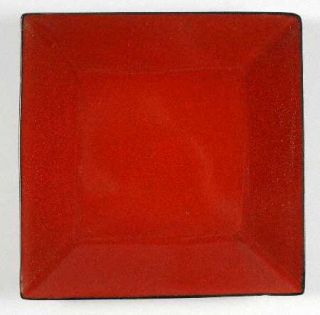 Oneida Sunset Square Dinner Plate, Fine China Dinnerware   Sponge Red On Brown,S