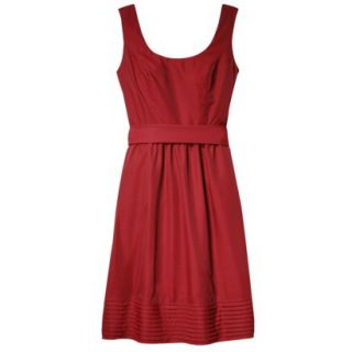 TEVOLIO Womens Taffeta Scoop Neck Dress with Removable Sash   Stoplight Red   2