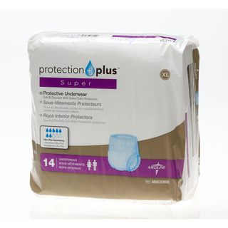Medline Protection Plus Super Protective Adult Underwear, Xl (case Of 56)