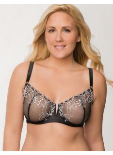 Lane Bryant Plus Size Embroidered unlined full coverage bra     Womens Size