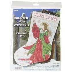 Angel Of Joy Stocking Counted Cross Stitch Kit  17 Long 14 Count