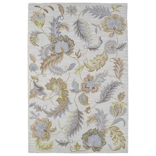 Hand tufted Lawrence Oatmeal Floral Wool Rug (2 X 3)