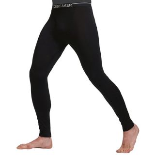 Icebreaker Bodyfit 150 Leggings with Fly   Merino Wool (For Men)   BLACK/MINERAL (XL )
