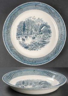 Royal (USA) Currier & Ives Blue 10 Pie Baking Plate, Fine China Dinnerware   Bl