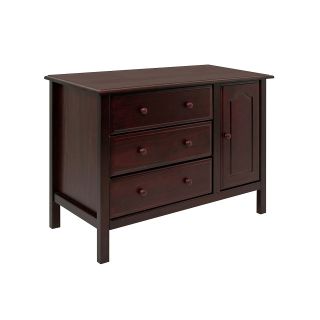 Davinci Piedmont Espresso Chest (EspressoMaterials New Zealand pineWood finish Non toxic espresso Number of shelves Two (2)Number of drawers Three (3)Number of doors One (1)Dimensions 31 inches high x 19 inches wide x 41.25 inches longStop mechanism