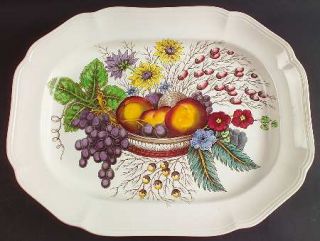 Spode Reynolds 16 Oval Serving Platter, Fine China Dinnerware   Fruits & Flower