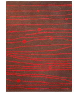 Hand tufted Zoom Red Wool Rug (8 X 106) (RedPattern AbstractMeasures 1 inch thickTip We recommend the use of a non slip pad to keep the rug from moving on slick surfaces. All rug sizes are approximate. Due to the difference of monitor colors, some rug c